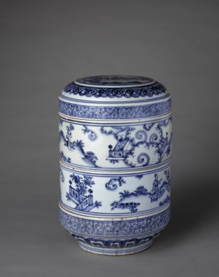 图片[1]-Blue and white figure box-China Archive